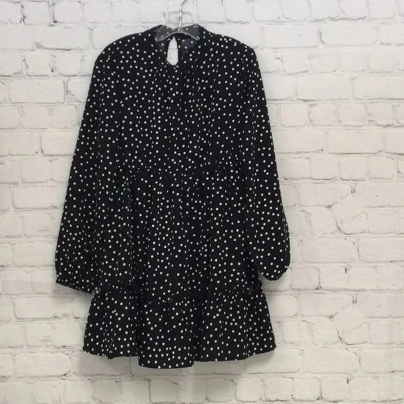 Flowy Polka Dot LS Spring Dress size 6 - Picture 1 of 5